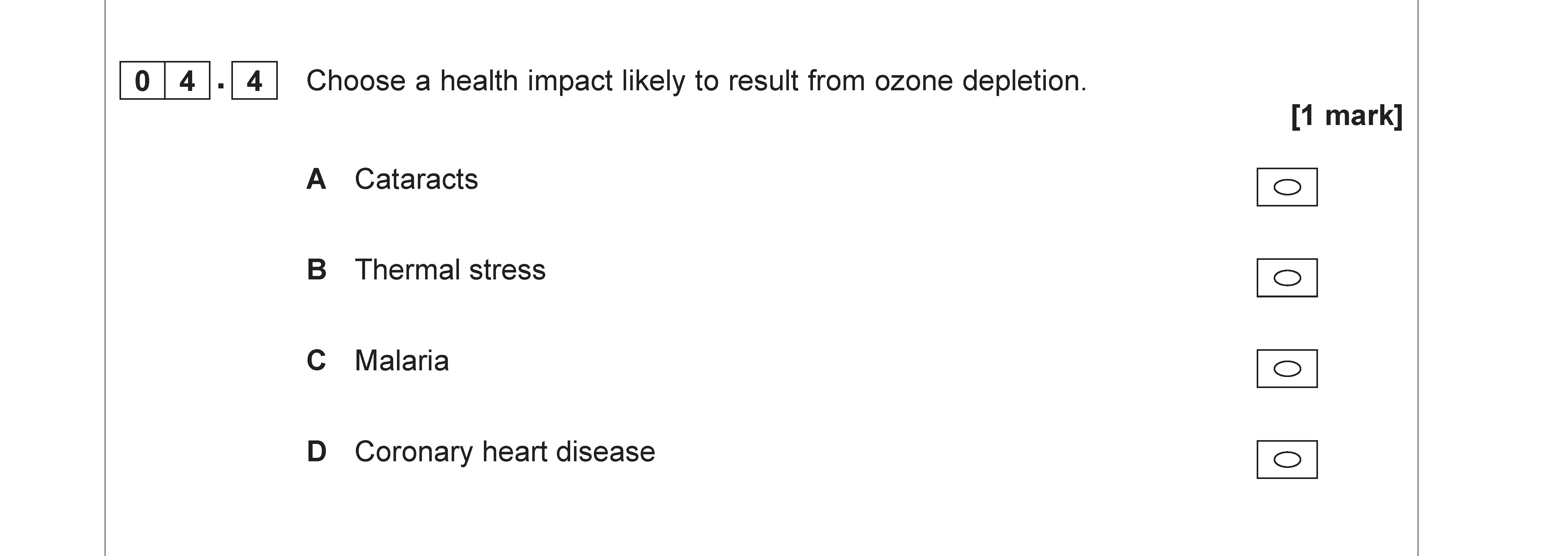Choose-a-health-impact-likely-to-result-from-ozone-depletion-AQA-A-Level Geography-Question 4-2019-Paper 2.png